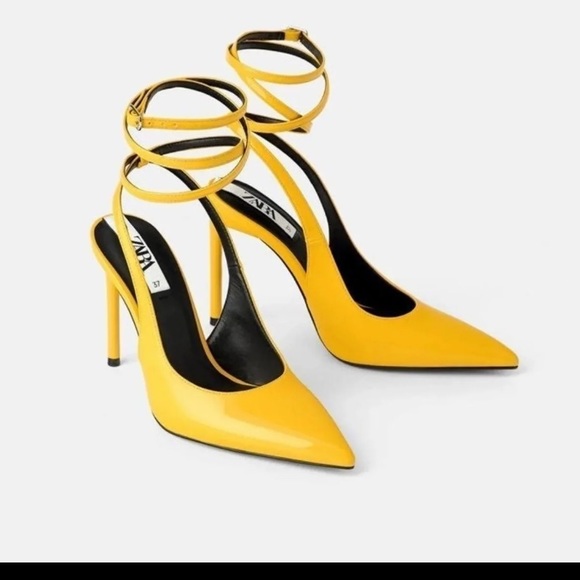 zara yellow high heels